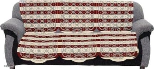 Dakshya Industries  Maroon  Color Cotton Sofa cover - Maroon, Cotton, Printed, Multipack 1